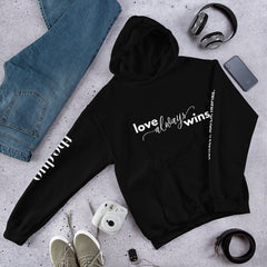 Love Always Wins - White Text Unisex Hoodie