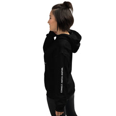 Love Freely - Decor Sleeve  White Text Unisex Hoodie