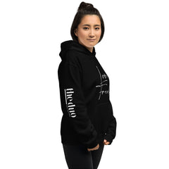 Love Freely - Decor Sleeve  White Text Unisex Hoodie