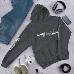Love Always Wins - White Text Unisex Hoodie