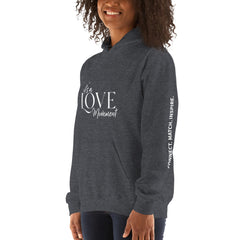 Love Movement  - Decor Sleeve  White Text Unisex Hoodie