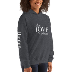 Love Movement  - Decor Sleeve  White Text Unisex Hoodie