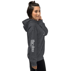 Love Freely - Decor Sleeve  White Text Unisex Hoodie