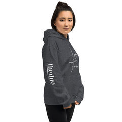 Love Freely - Decor Sleeve  White Text Unisex Hoodie