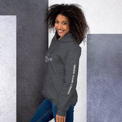 More Love - Decor Sleeve  White Text Unisex Hoodie copy