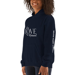 Love Movement  - Decor Sleeve  White Text Unisex Hoodie