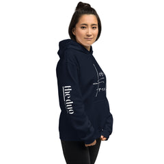Love Freely - Decor Sleeve  White Text Unisex Hoodie
