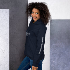 More Love - Decor Sleeve  White Text Unisex Hoodie copy