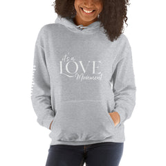 Love Movement  - Decor Sleeve  White Text Unisex Hoodie