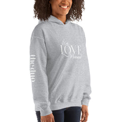 Love Movement  - Decor Sleeve  White Text Unisex Hoodie