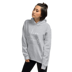 Love Freely - Decor Sleeve  White Text Unisex Hoodie