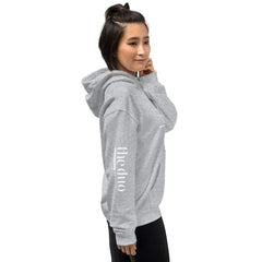 Love Freely - Decor Sleeve  White Text Unisex Hoodie