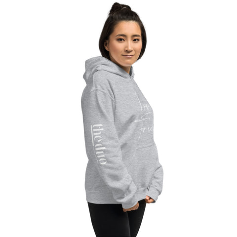 Love Freely - Decor Sleeve  White Text Unisex Hoodie