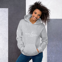 More Love - Decor Sleeve  White Text Unisex Hoodie copy