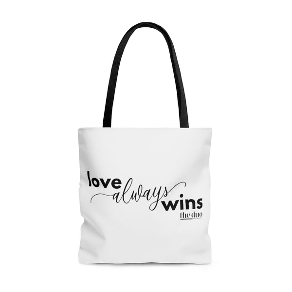 Love Always Wins - Black & White Tote Bag