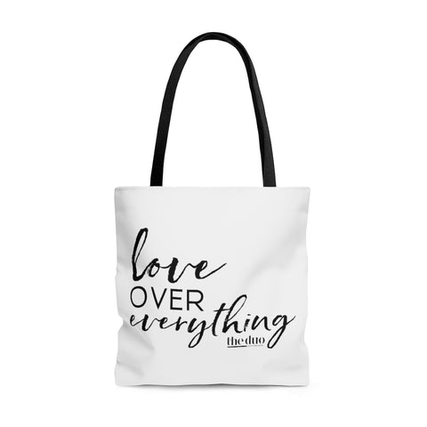 Love Over Everything - Black & White Tote Bag
