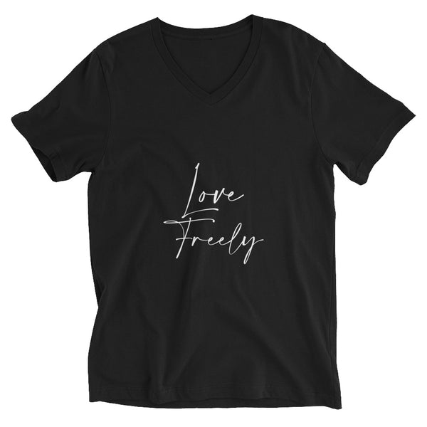 Love Freely - The Duo Unisex Short Sleeve V-Neck T-Shirt (Black)