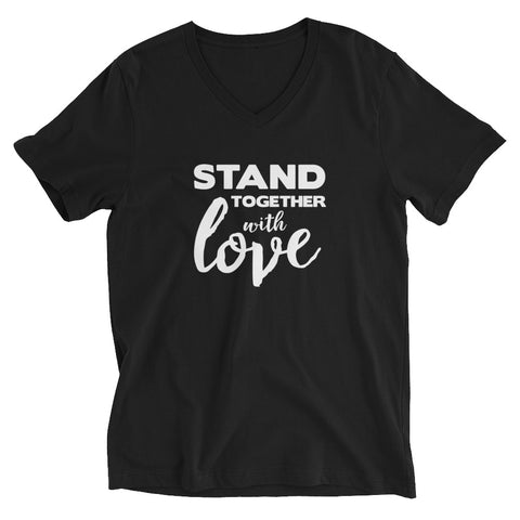 Stand Together - The Duo Unisex Short Sleeve V-Neck T-Shirt (Black)