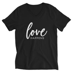 Love Happens - The Duo Unisex Short Sleeve V-Neck T-Shirt (Black)