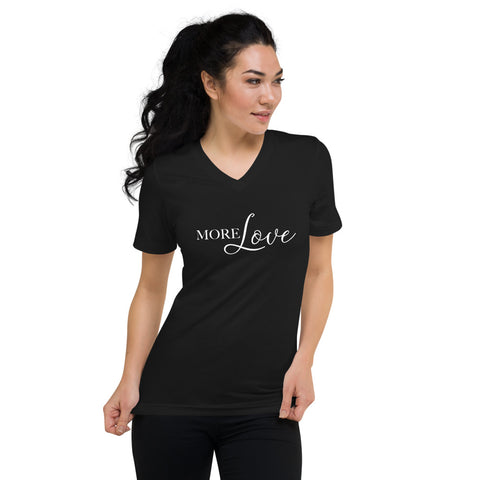 More Love - The Duo Unisex Short Sleeve V-Neck T-Shirt (Black)