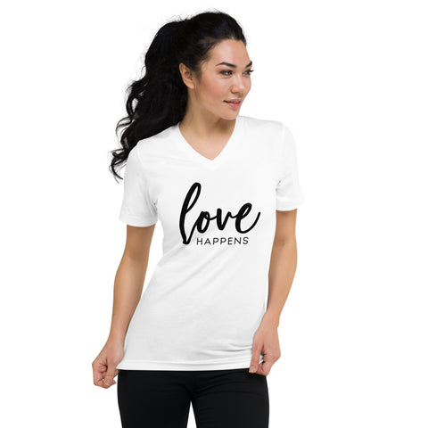 Love Happens - The Duo Unisex Short Sleeve V-Neck T-Shirt